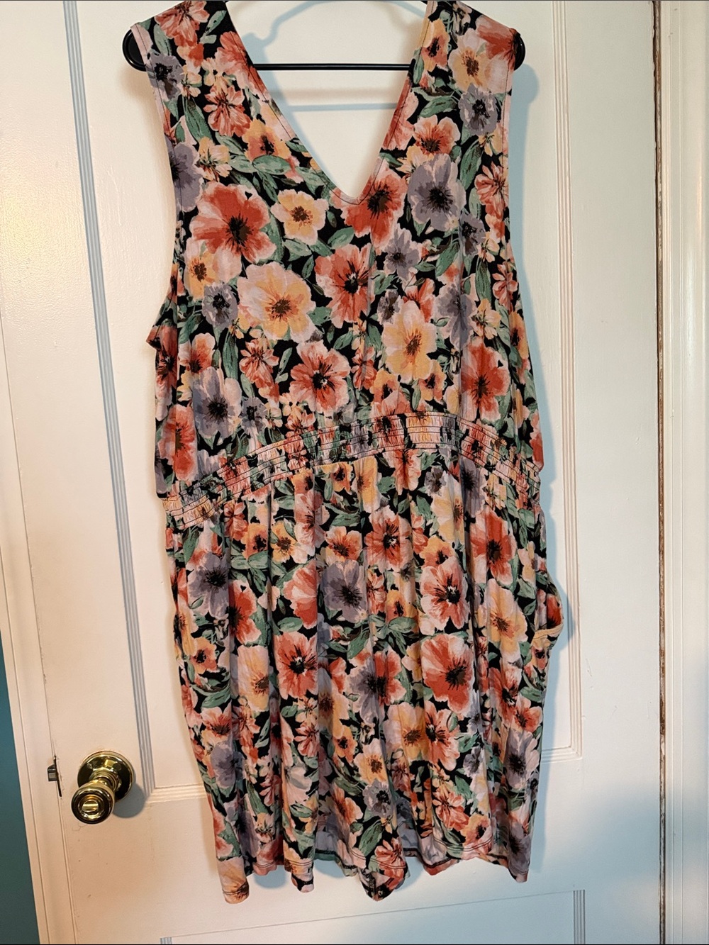 Maurices Floral V-Neck Sleeveless Summer Romper in Multi-Color size 2X - Picture 5 of 5